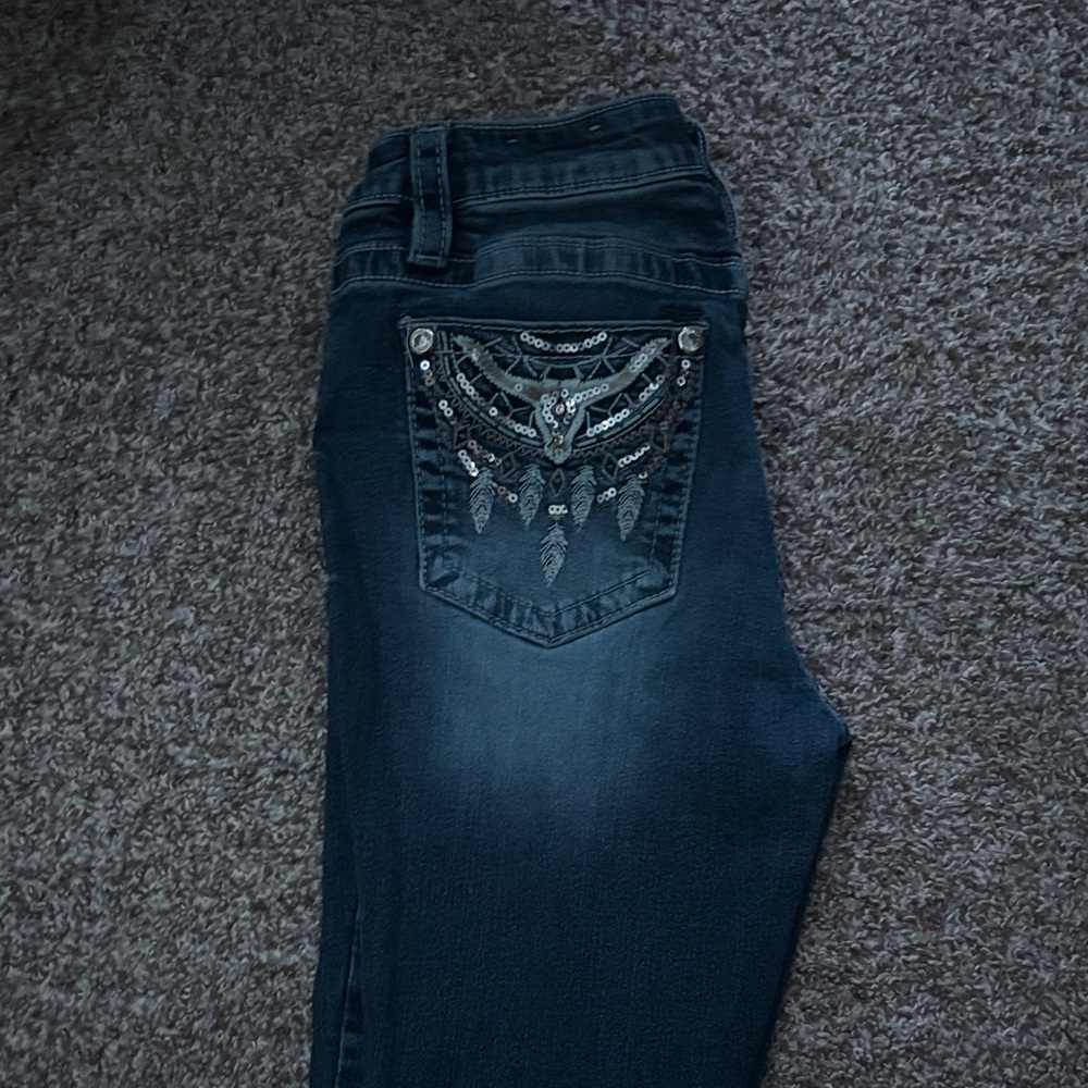 Embellished Dark Blue Women's Jeans